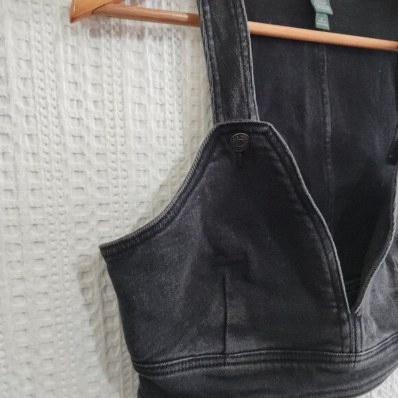 Wild Fable Black Denim Crop Top Vest Women's Size Medium - Picture 7 of 12